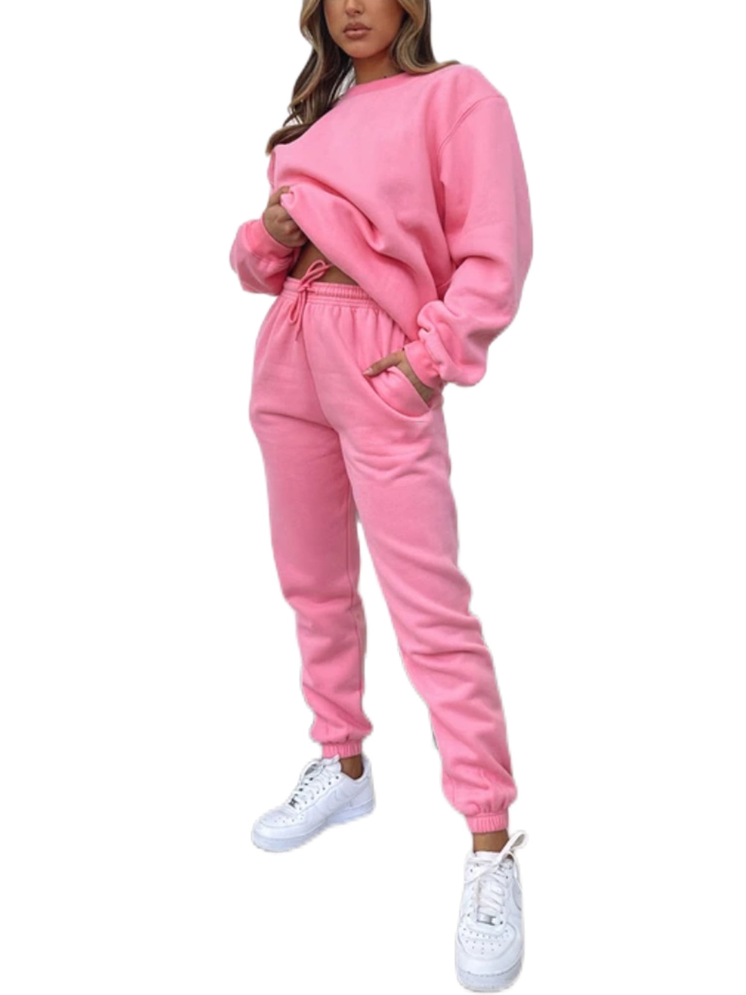 Capreze Long Sleeve Sweatsuits For Womens Solid Color Casual Capreze Long Sleeve Sweatsuits For Womens Solid Color Casual