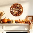 thumbnail image 5 of Fall Thanksgiving Wooden Wreath Sign Flat Printed Maple Pumpkin Harvest Wall Decor 11.8 Inch for Front Door Porch Window Mantel Indoor Outdoor, 5 of 6