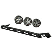 Rugged Ridge 11232.06 Light Bar Kit, Hood Mounted, 3 Round; 07-18 Jeep Wrangler JK Fits select: 2008,2015-2018 JEEP WRANGLER UNLIMITED