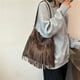 thumbnail image 5 of Bolso Mano Retro Bandolera Vaquera Occidental Cuero Gamuza para Mujer, 5 of 9
