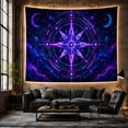 thumbnail image 6 of Glowing Star Compass Scene with Moons and Planets, Serene Digital Art for Astrology Fans, Wall Decor, Housewarming Gift, Tapestry Wall Hanging for Bedroom and Meditation Room, 6 of 7