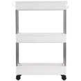 thumbnail image 2 of 3-Tier Slim Storage Cart, Kitchen Rolling Utility Cart, Storage Organizer Shelf Rack, Mobile Shelving with 3 Storage Baskets for Kitchen, Living Room, Bathroom, Laundry Room, 2 of 5