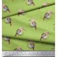 thumbnail image 3 of Soimoi Green Velvet Fabric Watercolor Crowned Woodpecker Bird Fabric Prints By Yard 60 Inch Wide, 3 of 3