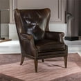 thumbnail image 4 of Beaumont Lane 18'' Traditional Leather Wing Club Chair in Dark Brown, 4 of 4