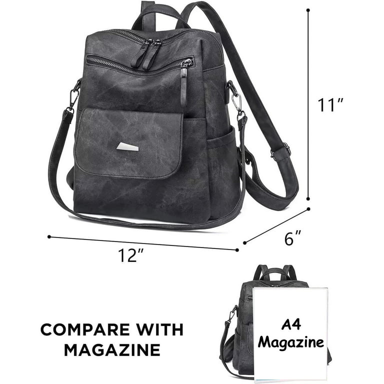 Backpack Purse for Women, PU Leather Fashion Backpacks Handbags Travel Back Pack Purses Shoulder Bag(Brown)