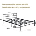 thumbnail image 4 of Cama Plegable de Matrimonial Queen Metal Cama de metal Con Soporte de Listones Metalicos,Negro 197CM FurnitureR ahorro de espacio, 4 of 9