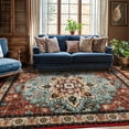 thumbnail image 4 of Sonoro Kate 5x7 Area Rugs for Living Room Bedroom, Non Slip Boho Machine Washable Indoor Floor Carpet, Red, 4 of 8