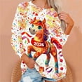 thumbnail image 5 of Christmas Sweatshirts for Women Round Neck Shirts Fashion Christmas Funny Printed Blouses Long Sleeve Sweaters Casual Xmas Holiday Pullover Tops, 5 of 6