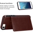 thumbnail image 4 of Card Slot Holder Wallet Case for iPhone 8 Plus 7 Plus, Premium PU Leather Case Kickstand with Hidden Magnetic Closure Flip Durable Shockproof Protective Cover for iPhone 7 Plus/8 Plus - Brown, 4 of 14