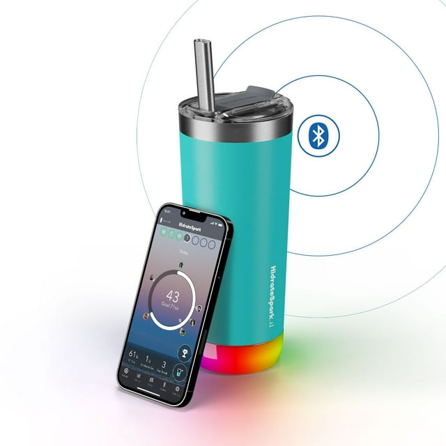 HidrateSpark Pro 20-oz. Stainless Steel Smart Tumbler w/ 3 Straws, Choose Color