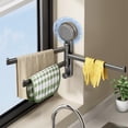 thumbnail image 4 of Suction Cup Kitchen Clothes Rack, Window Sill Rack, Multi-pole Rotating Rack, Storage Rack, Wall-mounted Towel Rack(One Size,Light Gray), 4 of 6