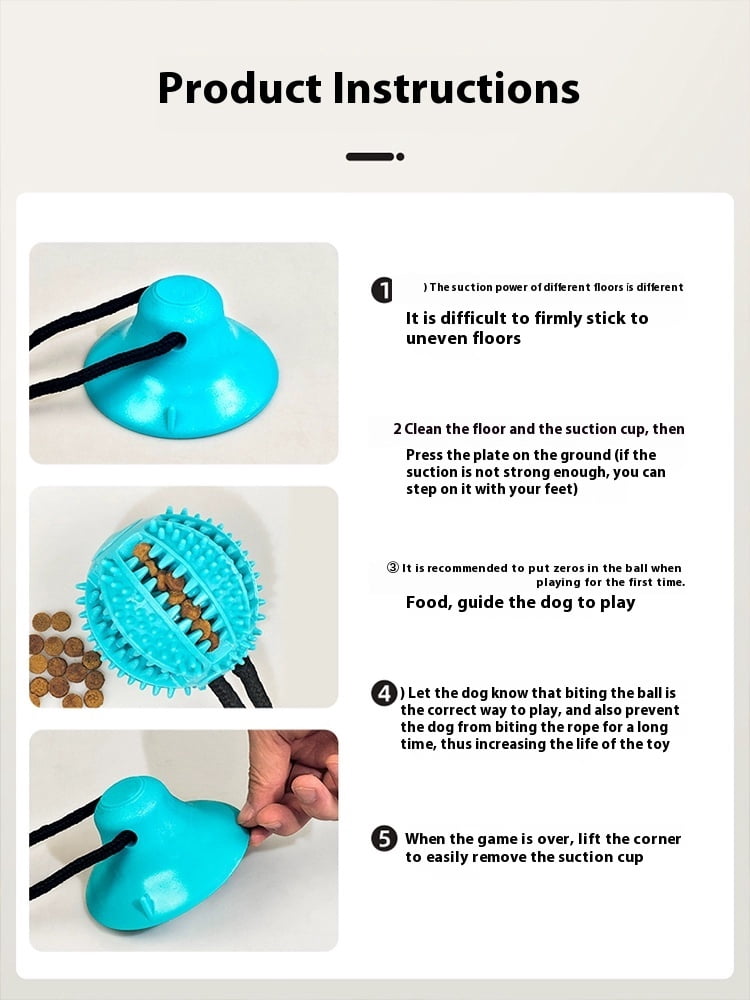 New Durable Dog Chew Toy with Suction Cup - Interactive Ball for Boredom Relief and Energy Outlet