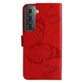 thumbnail image 4 of SaniMore for Samsung Galaxy S21 FE Magnetic Flip Wallet Case, [RFID Blocking] Card Holder PU Leather 3D Butterfly Embossing Cover with Kickstand & Wrist Strap Shockproof Protective Shell, Red, 4 of 7