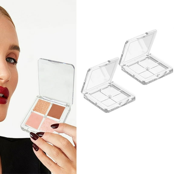 Empty Eyeshadow Palette,Tutuviw 4 Grids Empty Lipstick Palette,Plastic Eye Make Up Container Box,Refillable Makeup Palette,Lipstick Compact Containers,Cosmetic Sample Storage Cases (Clear)