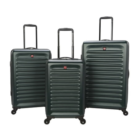 Moda Hardside 3 Piece Luggage Set, Dark Green