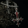 thumbnail image 5 of Aurgiarme Stylish Gothic Inverted Crucifix Necklace Alloy Pendant Neckchain Elegant Jewelry for Music Festival Attire and Parties, 5 of 8
