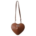 thumbnail image 1 of Bolso bandolera pequeño para mujer bolso de hombro en forma de corazón de PU de Color sólido bolso Hobo elegante, 1 of 9