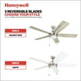 thumbnail image 4 of Honeywell Ventnor 52" Modern Brushed Nickel LED Ceiling Fan with Integrated Light, 4 of 12
