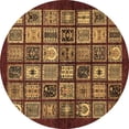 thumbnail image 1 of Ahgly Company Indoor Round Southwestern Brown Country Area Rugs, 6' Round, 1 of 4