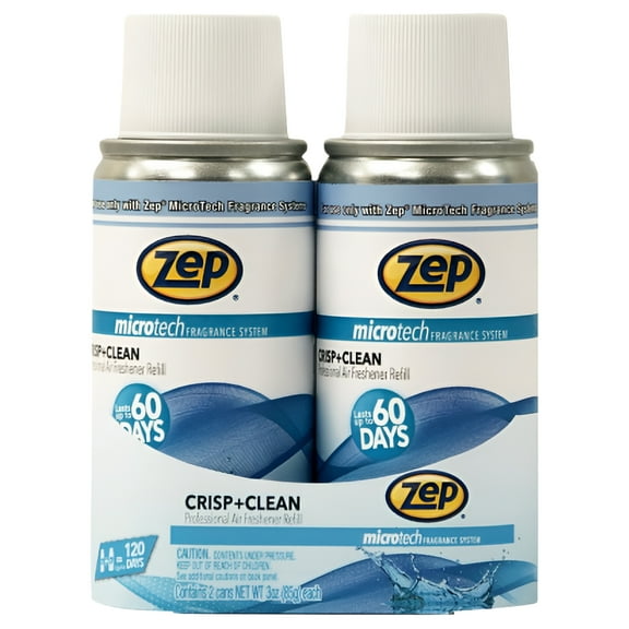 Zep 2 Pack 3 OZ Crisp & Clean Fragrance Refill Fills Your Home Of, Each
