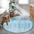 thumbnail image 4 of Round Area Rug 3.3 Ft, Teal Blue Washable Non-Slip Circle Carpet for Living Room/Bedroom, Modern Abstract Art Ombre Striped Low-Profile Small Kitchen Mats Collection Rugs for Indoor, 4 of 7