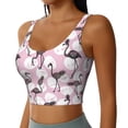 thumbnail image 2 of Fotbe Pineapple Flamingo Pattern Womens' Sports Bra Longline Wirefree Padded with Medium Support Sports Moisture-Wicking Workou Vest,Tank Top-, 2 of 9