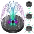 thumbnail image 6 of 3.5W Glass Solar Fountain with Swivel-Out Fixed Rods, Solar Bird Bath Fountains with LED Lights and 2000mAh , 7 Nozzles, Outdoor Solar Water Fountain Pump for Garden, Pool, Pond (Black), 6 of 6