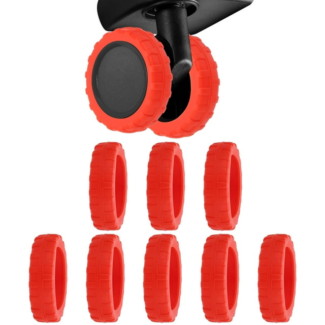Unique Bargains Housse de Roues de Valise, 16 Pcs Housses de Protection Silencieuses pour Roues de Valise pour Ensembles de Bagages à Roues Pivotantes, Rouge