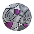 thumbnail image 2 of Masada Rugs Modern Contemporary Round Area Rug, Purple Grey Black (5 Feet X 5 Feet) Round, 2 of 7