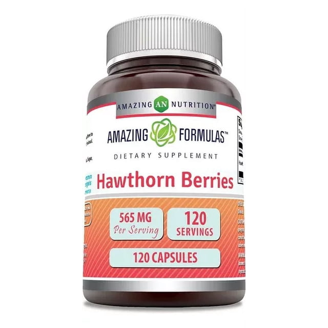 Amazing Formulas Hawthorn Berries | 565 Mg Per Serving | 120 Servings | 120 Capsules