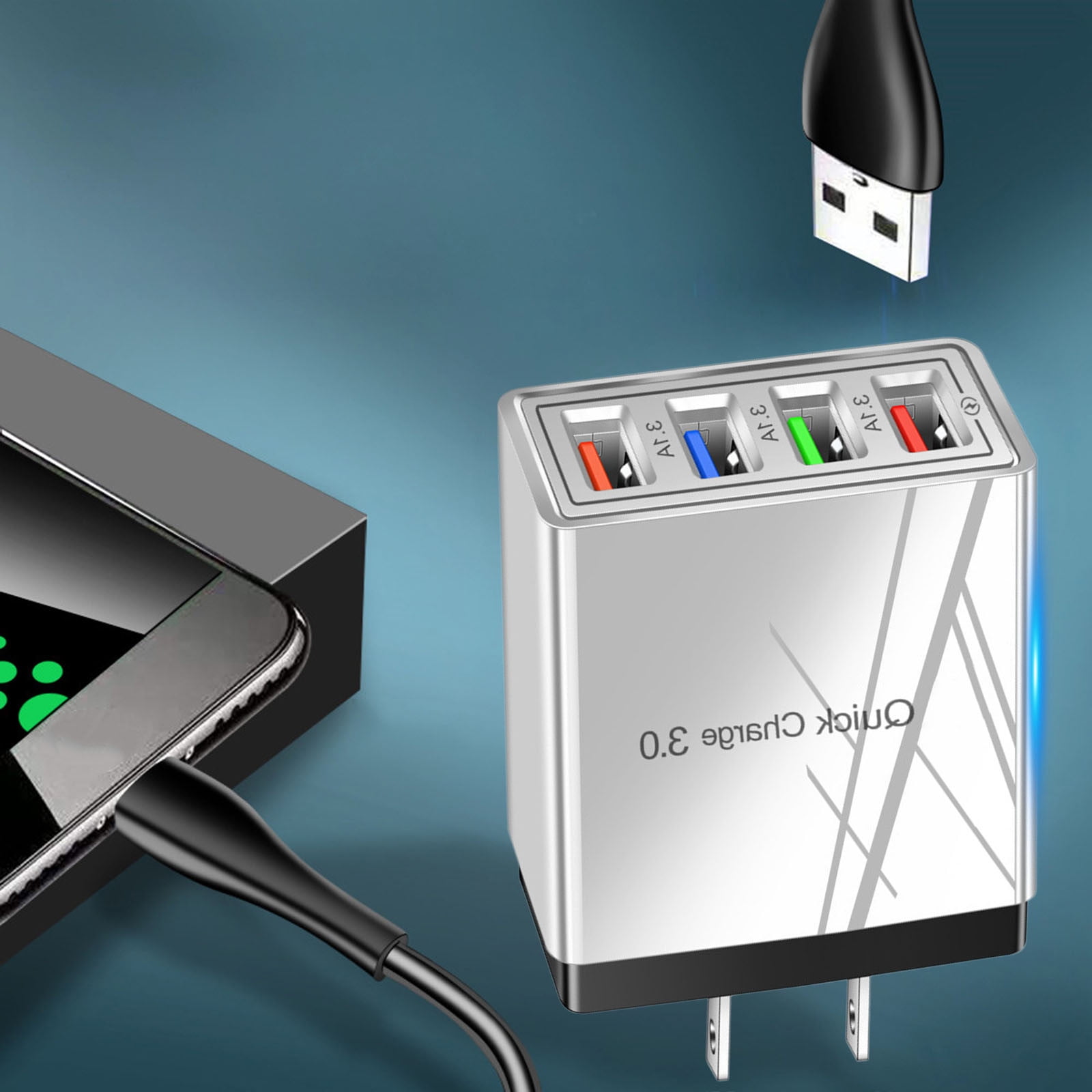 Quick Charge 3.0 Chargeur Secteur USB et Câble USB C,QC 3.0