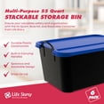 thumbnail image 3 of Life Story 55 Qt Stackable Storage Bin, Heavy Duty Lidded Container, Black/Blue, 6 Pack, 3 of 8