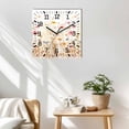thumbnail image 3 of Colorful Wildflower Wooden Wall Clock Silent Non Ticking, Botanical Vintage Floral Country Retro Square Wall Clocks Battery Operated, Decor Clock for Home Office, Living Room, Kitchen, 10 Inch, 3 of 9