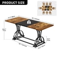 thumbnail image 5 of Dextrus 70.3" Solid Wood Dinner Table for 6-8 Person, Rectangular Rustic Farmhouse Kitchen Table for Gathering, Meeting, Office Kitchen, Dining Living Room - Brown & Black, 5 of 11