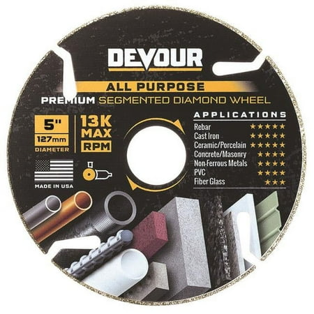 UPC: 0855499006084 | Devour 2007494 5 in. Dia. Diamond Segmented Cutting Wheel
