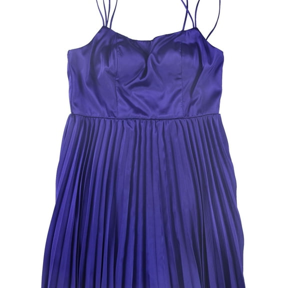 City Studio Womens Pleated Fit & Flare Dress, Blue, Juniors, 13