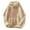 Beige, variant on Women's Monogram Print Long Sleeve Drawstring Hooded Sweatshirt Size M