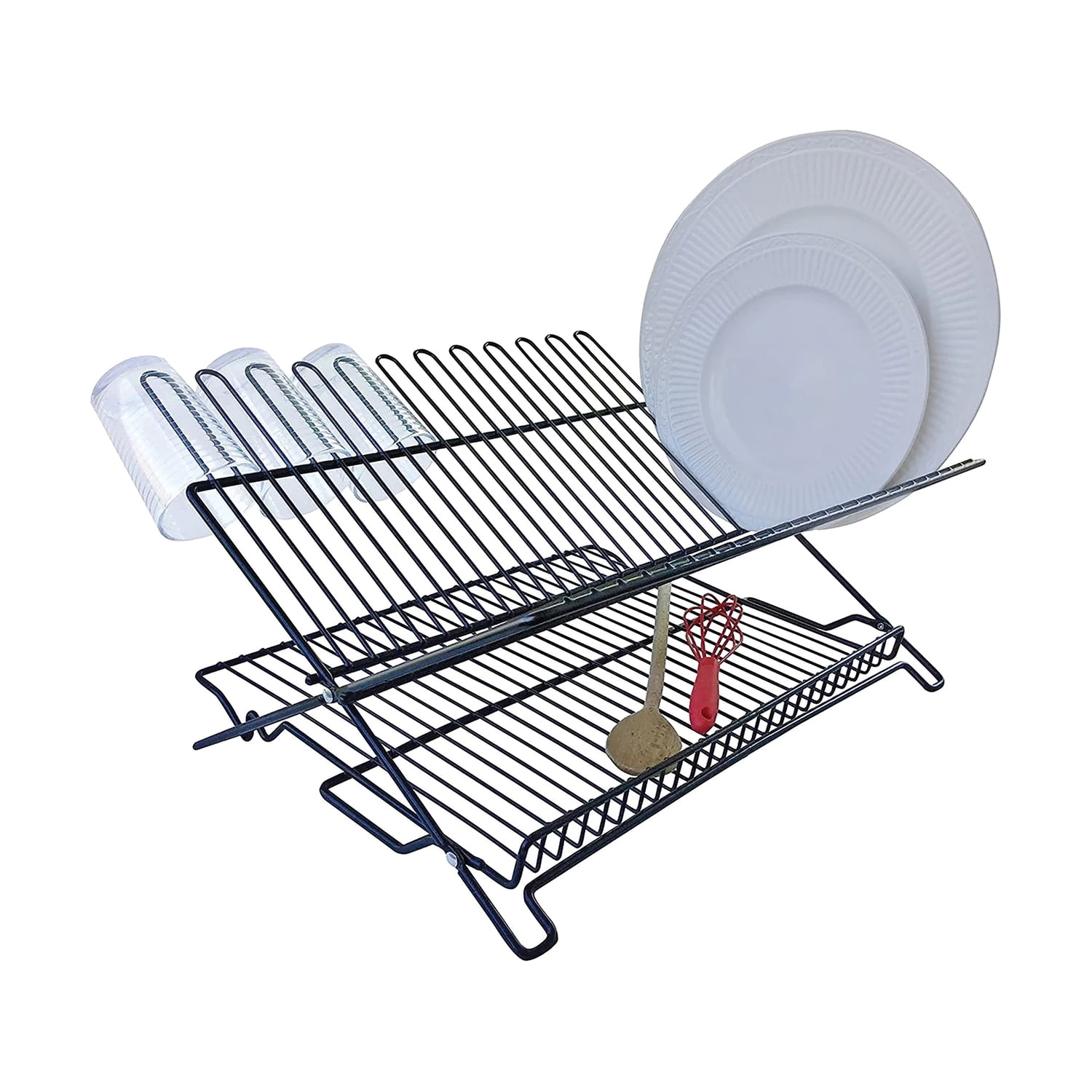 Better Houseware Jr. Folding Dish Rack, Black