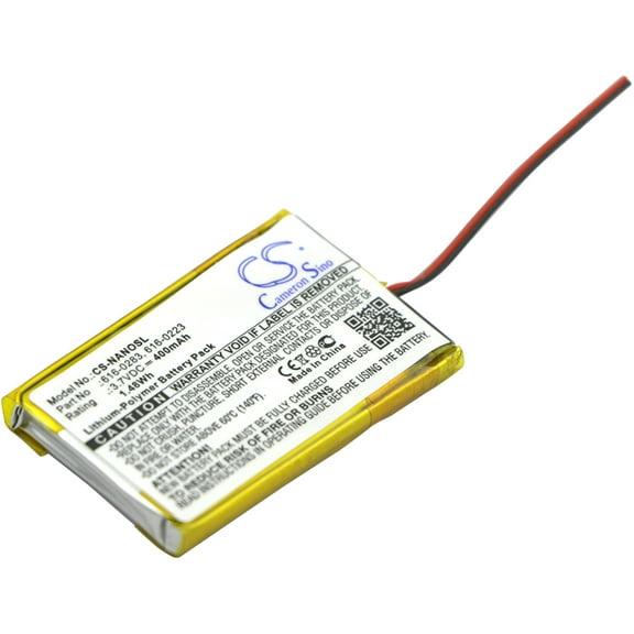 Replacement Battery for Apple iPOD Nano 2GB,iPOD Nano 4GB,iPOD Nano MA004LL/A,iPOD Nano MA005LL/A,iPOD Nano MA099LL/A,iPOD Nano MA107LL/A,PN:616-0223,616-0224,616-0283,400mAh