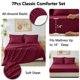 thumbnail image 5 of Juego de edredón CozyLux King Burgundy de 7 piezas para cama en una bolsa, 5 of 8