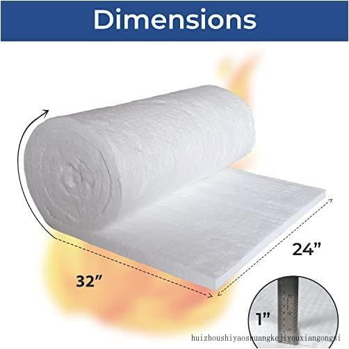 store ceramic fiber insulation blanket, 2400f 1 x 24 x 32 8# density,  high temperature insulation baffles for wood stove, forge, furnace, kiln,  oven insulation, dishwasher insulation blanket 