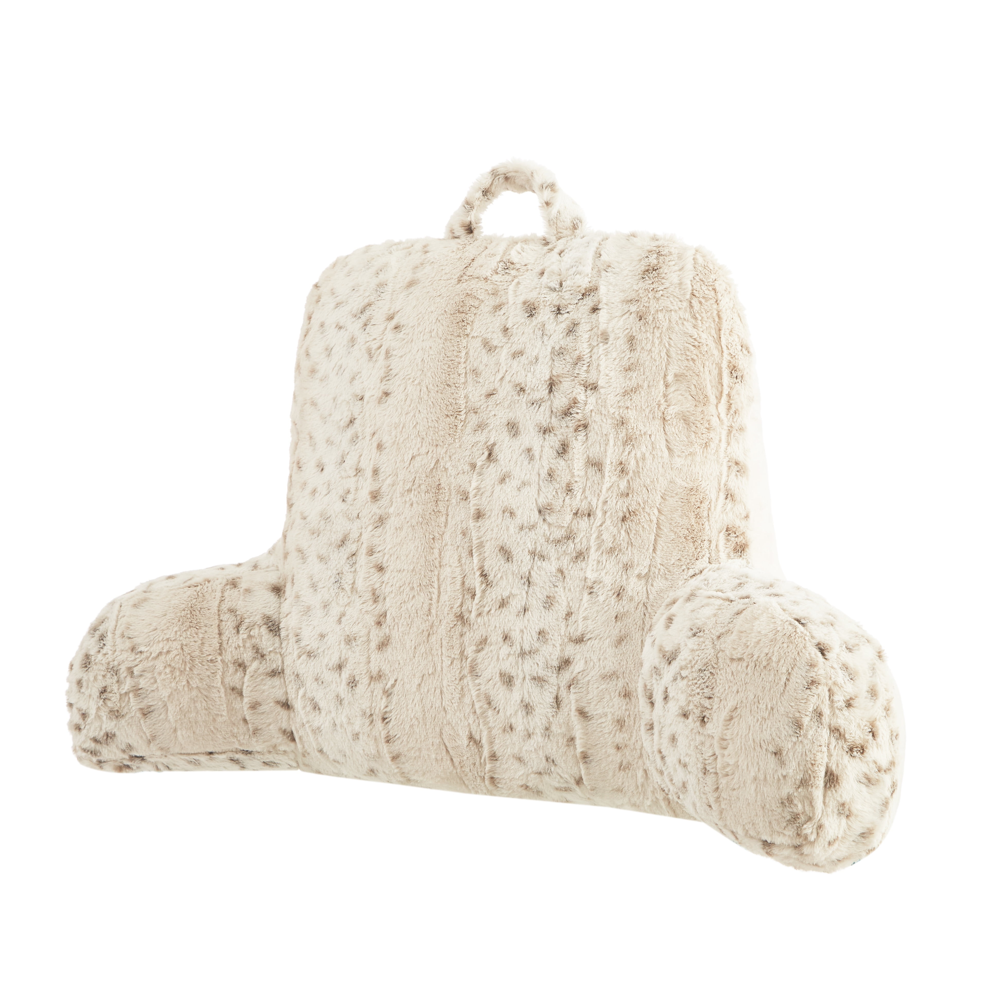Mainstays Faux Fur Backrest Pillow for Adults, 23"x 30" Snow Leopard