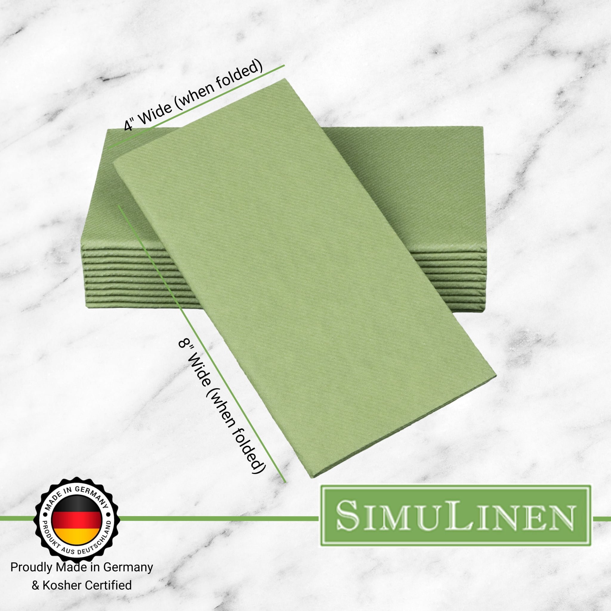SimuLinen 16"x16" Signature Color Collection - Olive Green - 50 Napkins