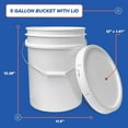 ePackageSupply, 5Gallon White Plastic Bucket with Lid Durable 90 Mil