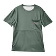 thumbnail image 5 of Gelikeya Nursing Friendly Zip Tshirt Maternity Shirts Comfortable Mama Letter Print Breastfeeding Short Sleeve Nursing Tops Army Green, Size L, 5 of 5