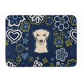 thumbnail image 1 of Carolines Treasures BB5073RUG Bleu Fleurs Jaune Labrador Machine Lavable Mémoire Mousse Tapis, 1 of 4