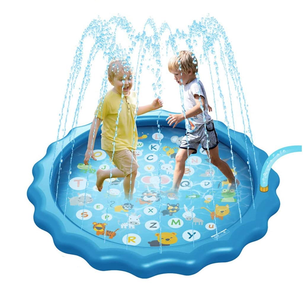 Inflatable Splash Pad Sprinkler for Kids, Sprays Up to 67 inch, Baby Kids Pool for Learning