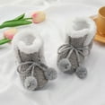 thumbnail image 3 of hirigin Infant Baby Girls Boys Winter Booties Anti-slip Warm Crib Shoes Moccasin Shoes Plush Flat Shoes Bobbles First Walker Footwear, 3 of 4