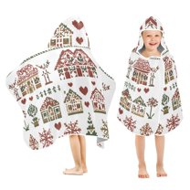 Yayeee Kids Hooded Towels Toddler Soft Absorbent Beach Bathing Wrap 50" x 23.5", Green Nordic Christmas House