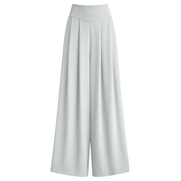 fatyb Women's Pants Pleated High Waist Business Trousers Womens Wide Leg Dress Pants for Work Office